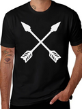 Crossed Arrows Graphic Tee - Black Casual Shirt