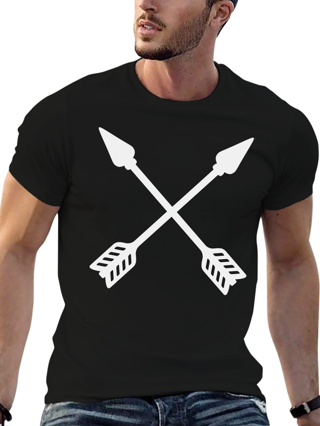 Crossed Arrows Graphic Tee - Black Casual Shirt