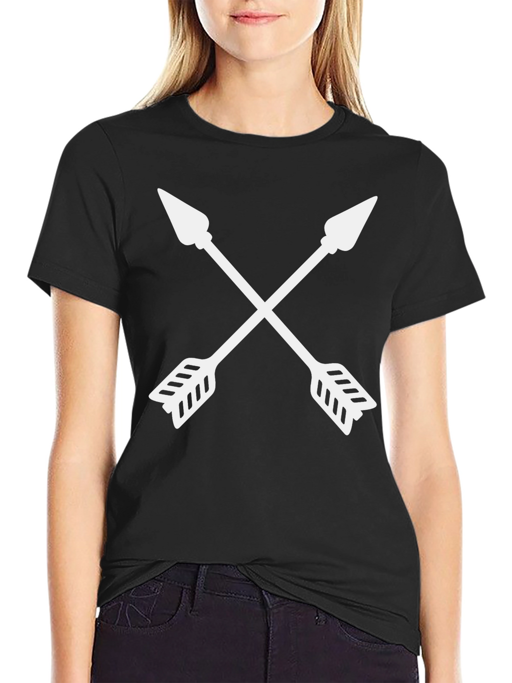 Crossed Arrows Graphic Tee - Black Casual Shirt