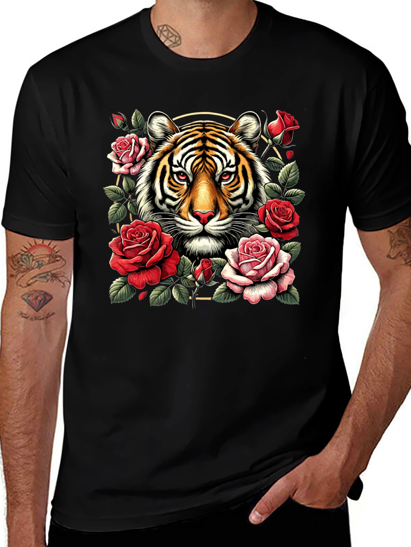 Tiger & Roses Graphic Tee