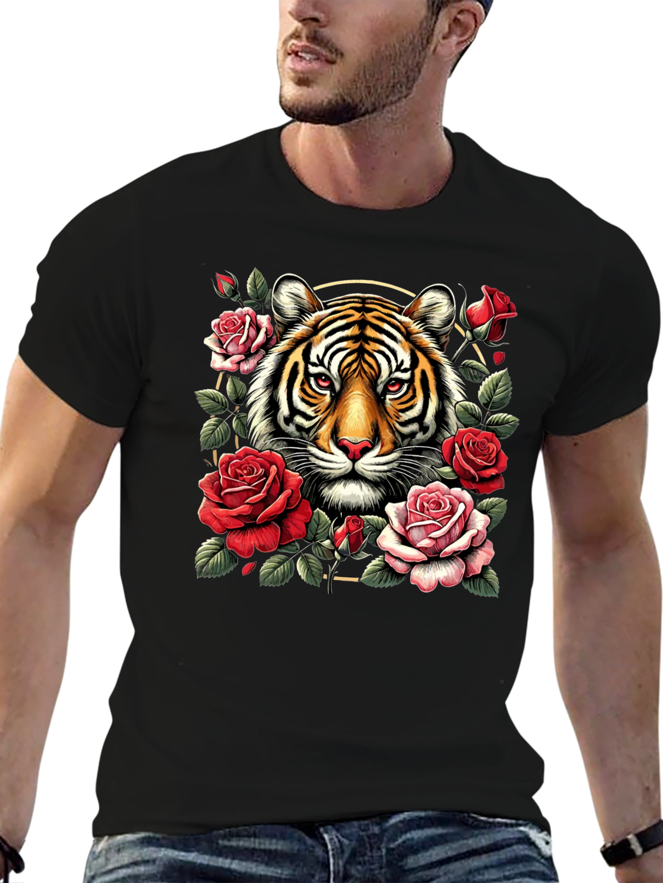 Tiger & Roses Graphic Tee