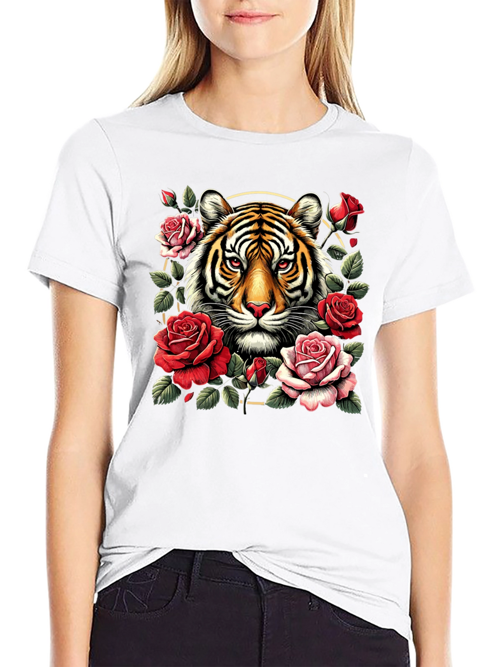 Tiger & Roses Graphic Tee