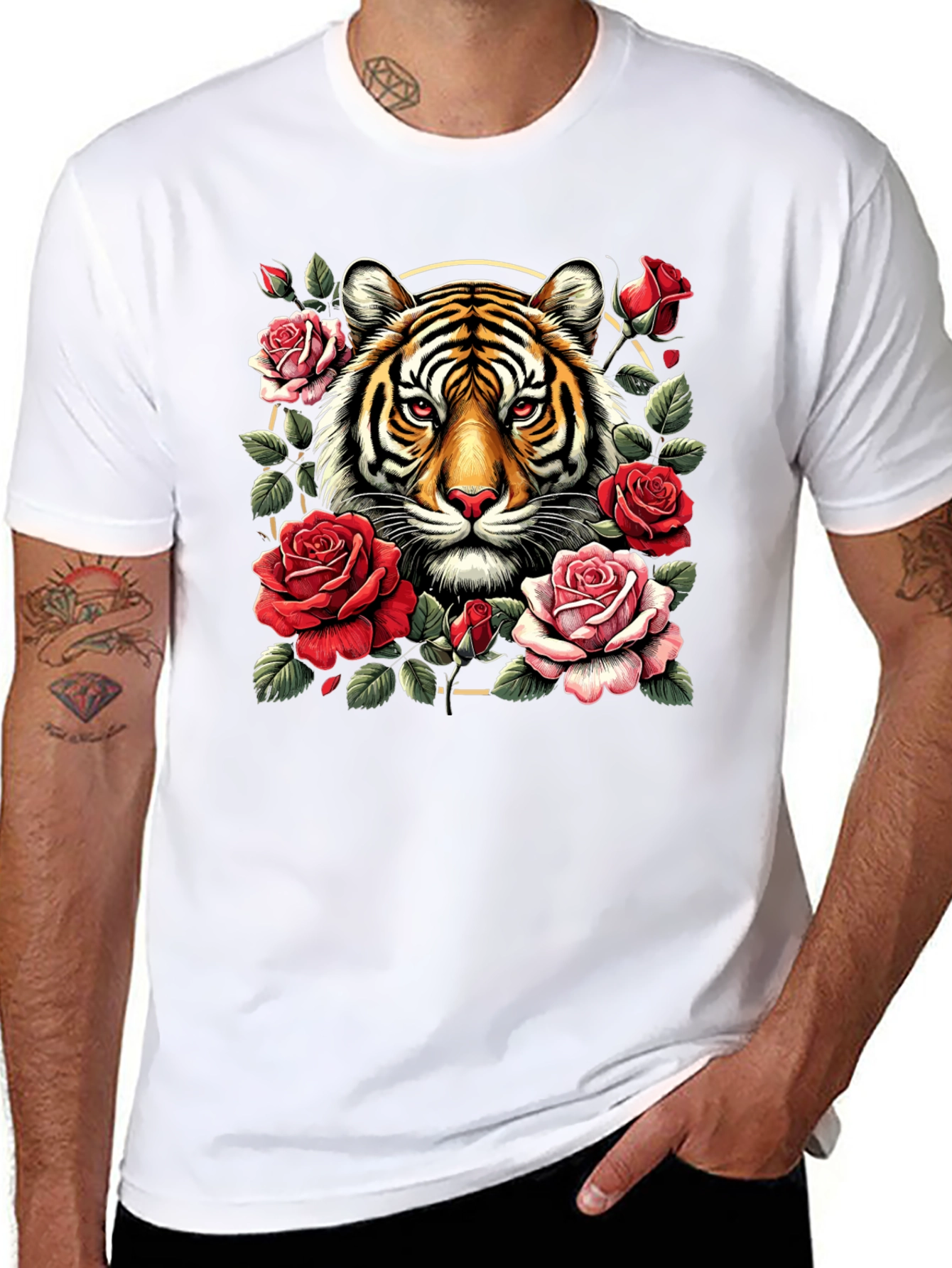 Tiger & Roses Graphic Tee