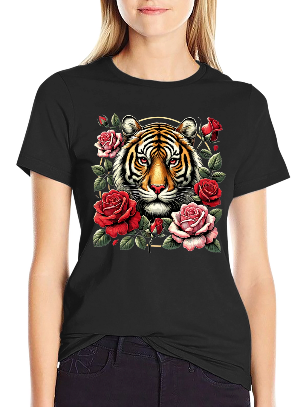 Tiger & Roses Graphic Tee