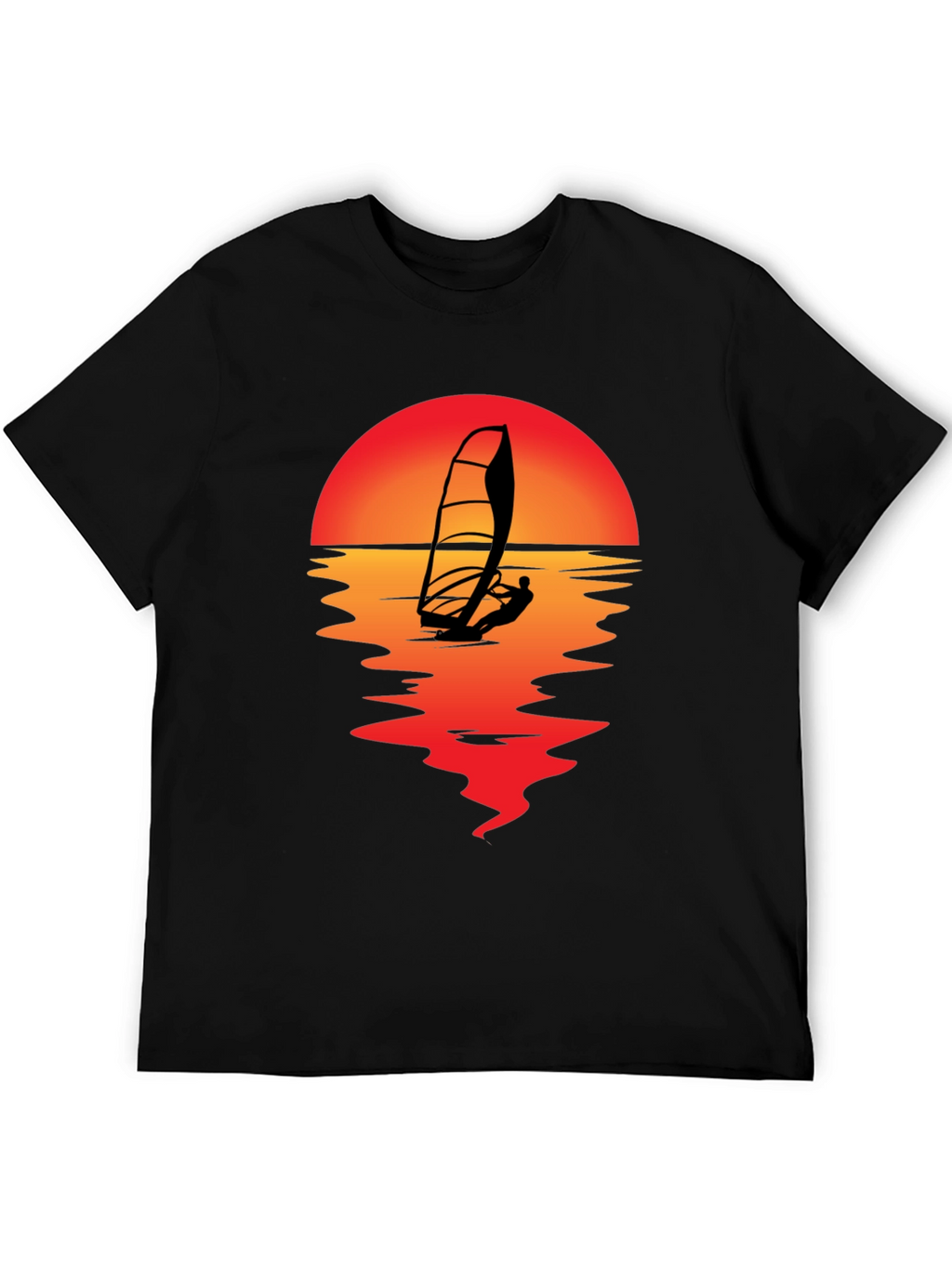 Sunset Windsurfer T-Shirt - Black