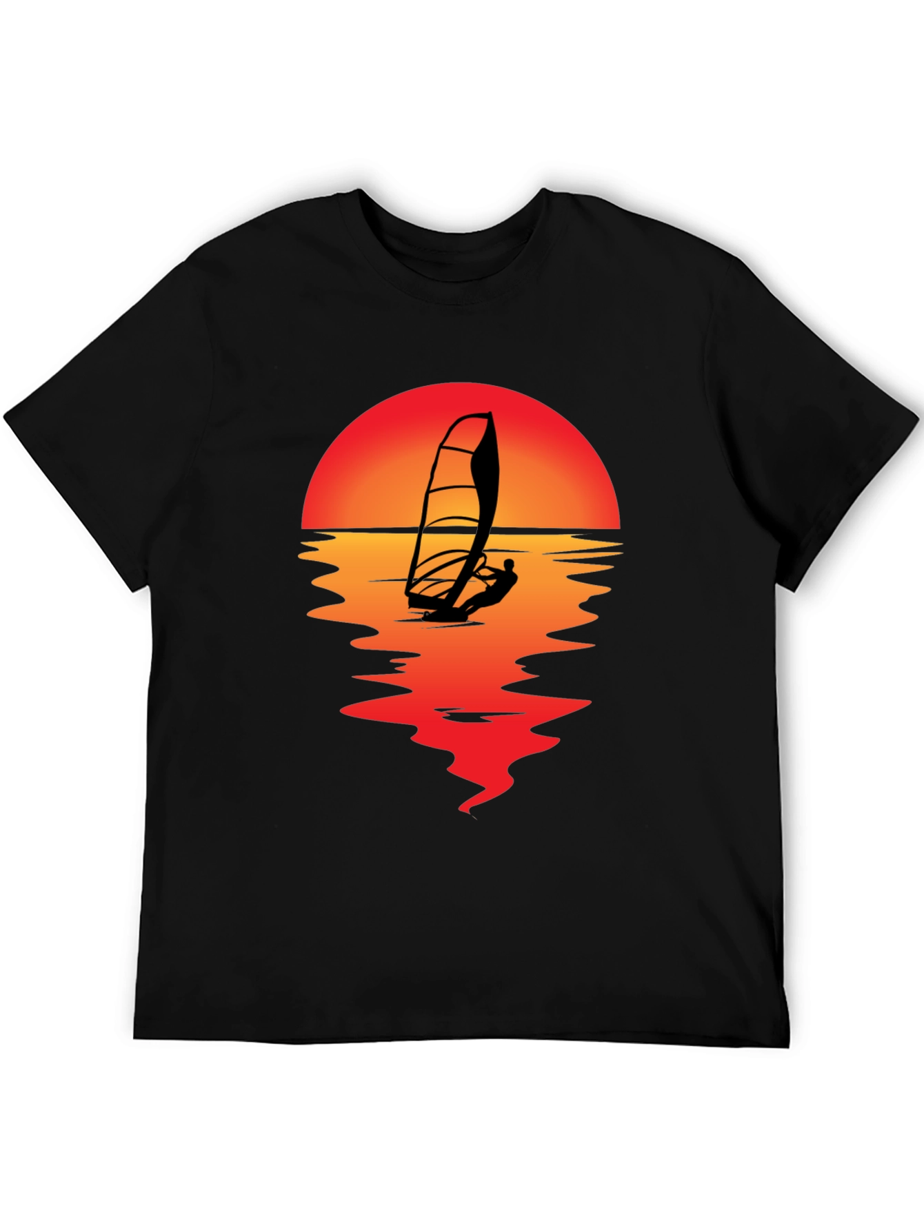 Sunset Windsurfer T-Shirt - Black