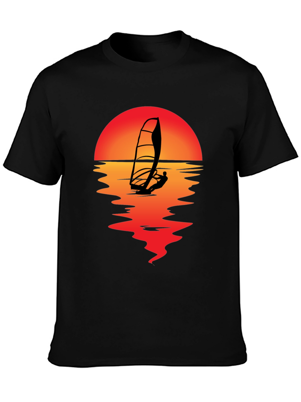 Sunset Windsurfer T-Shirt - Black