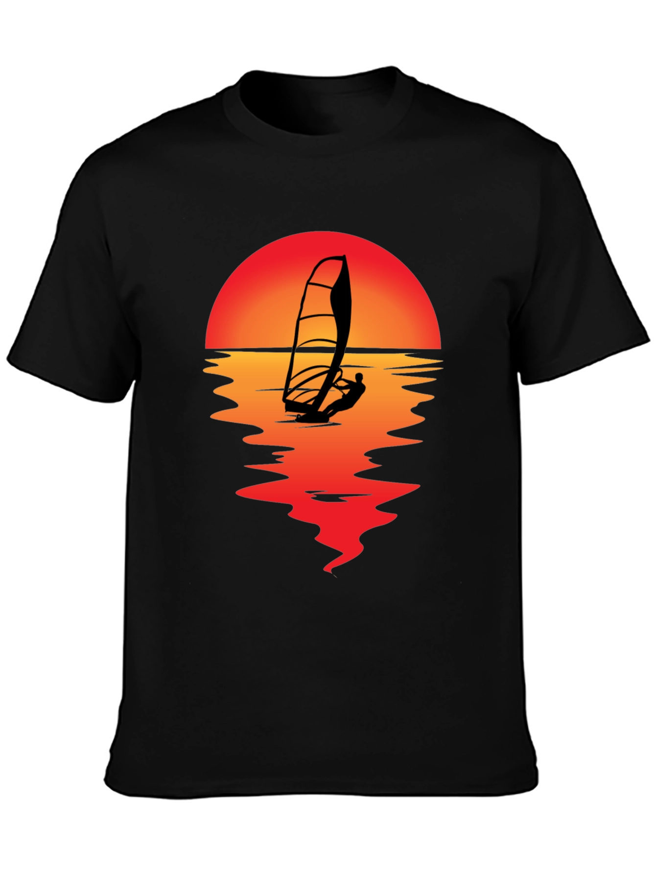 Sunset Windsurfer T-Shirt - Black