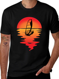 Sunset Windsurfer T-Shirt - Black