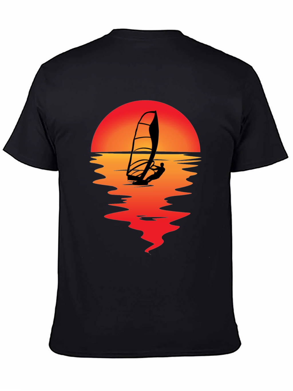 Sunset Windsurfer T-Shirt - Black
