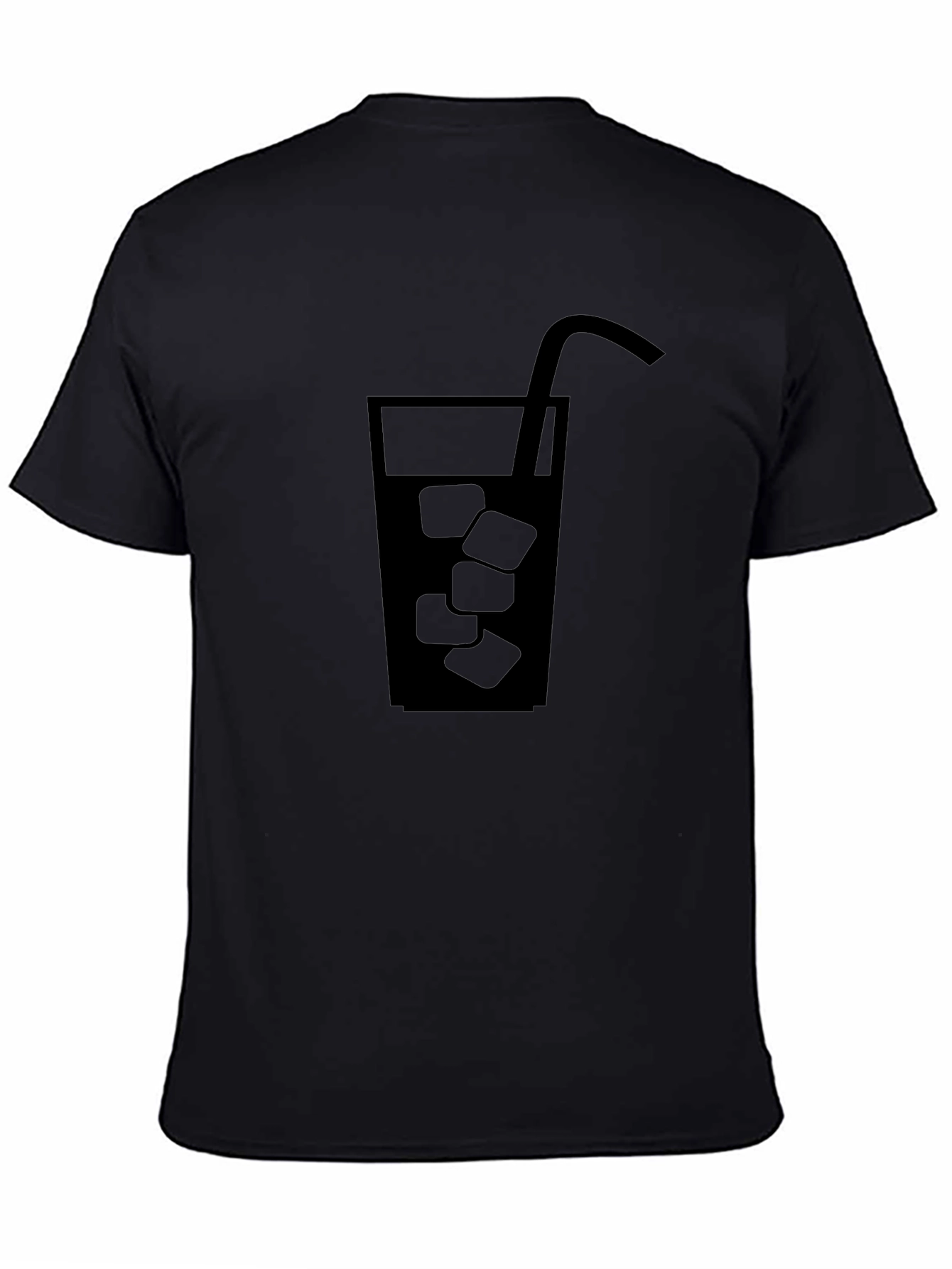 Mens Black Graphic Tee - Drink with Ice