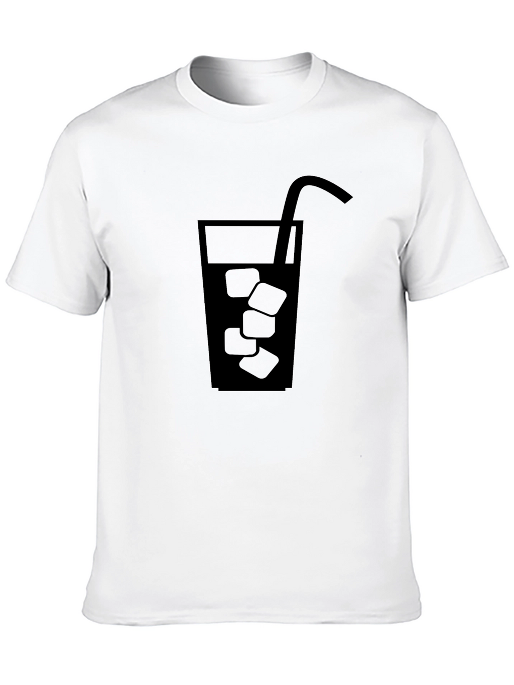 Mens Black Graphic Tee - Drink with Ice