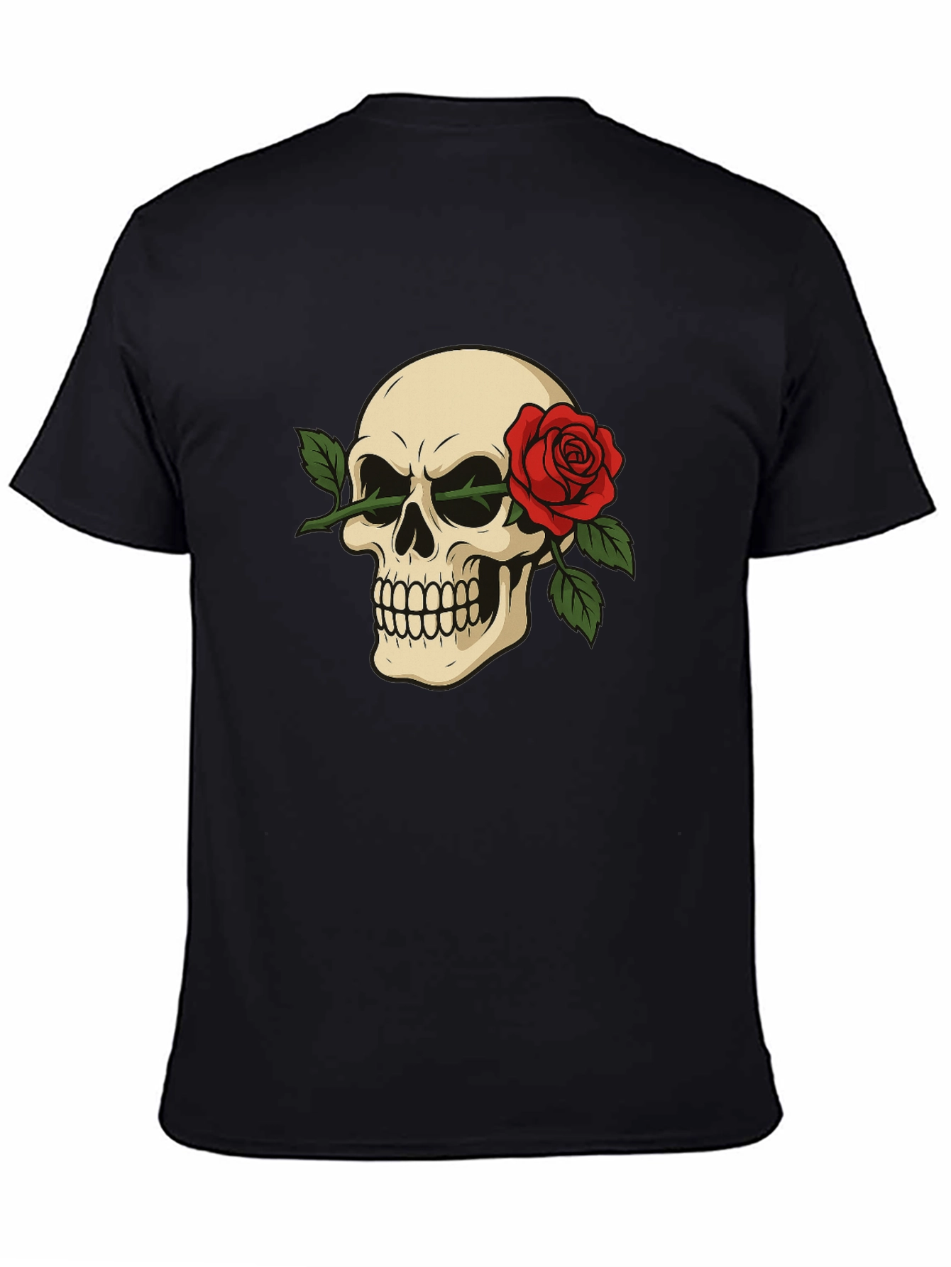 Skull & Rose Graphic Tee - Edgy Style