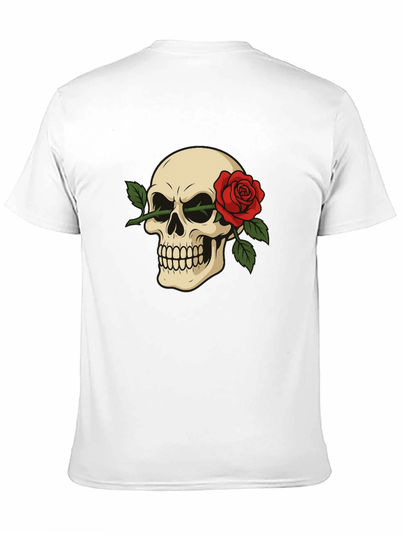 Skull & Rose Graphic Tee - Edgy Style