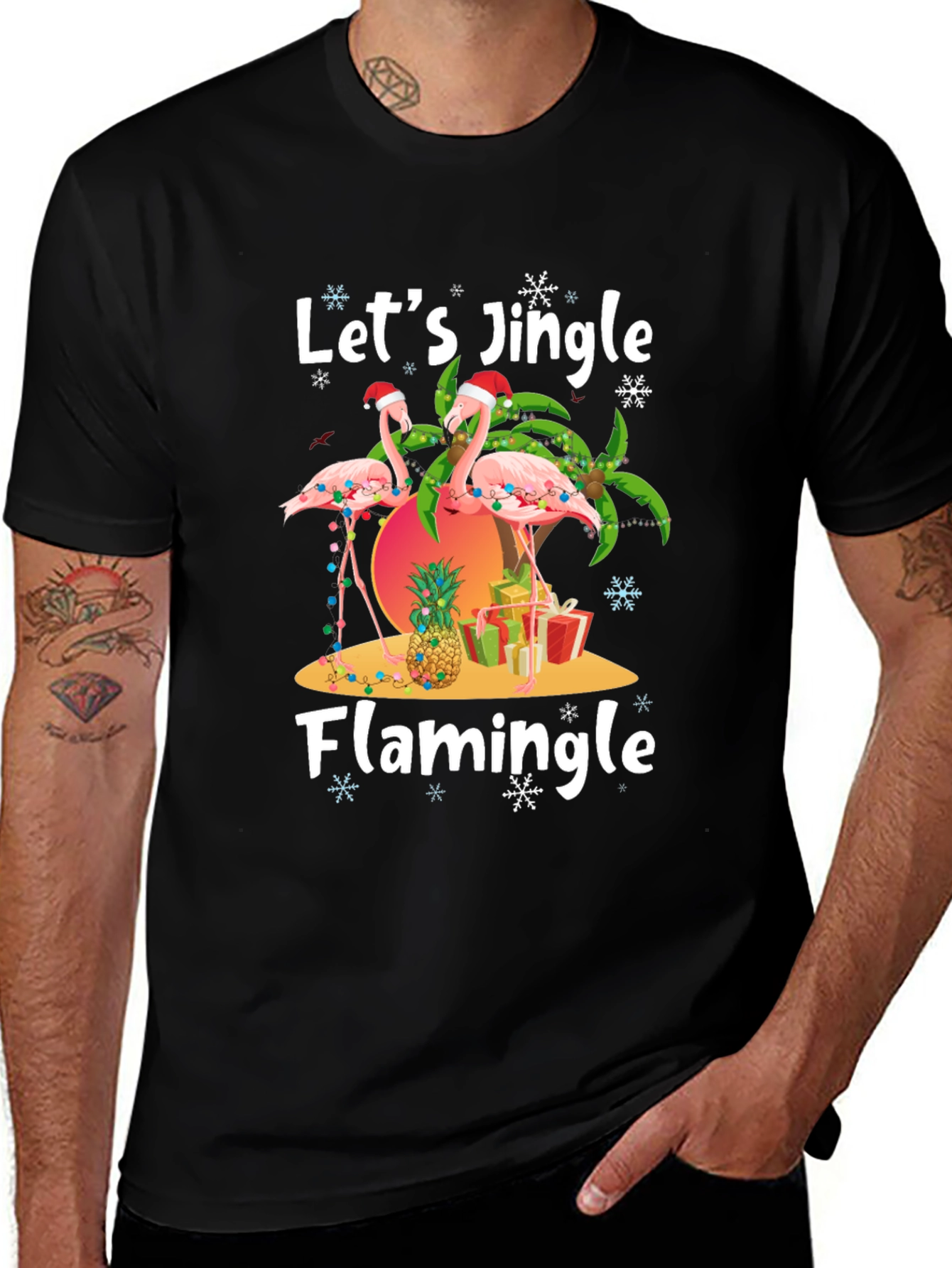 Christmas Flamingo T-Shirt - Jingle & Flamingle!
