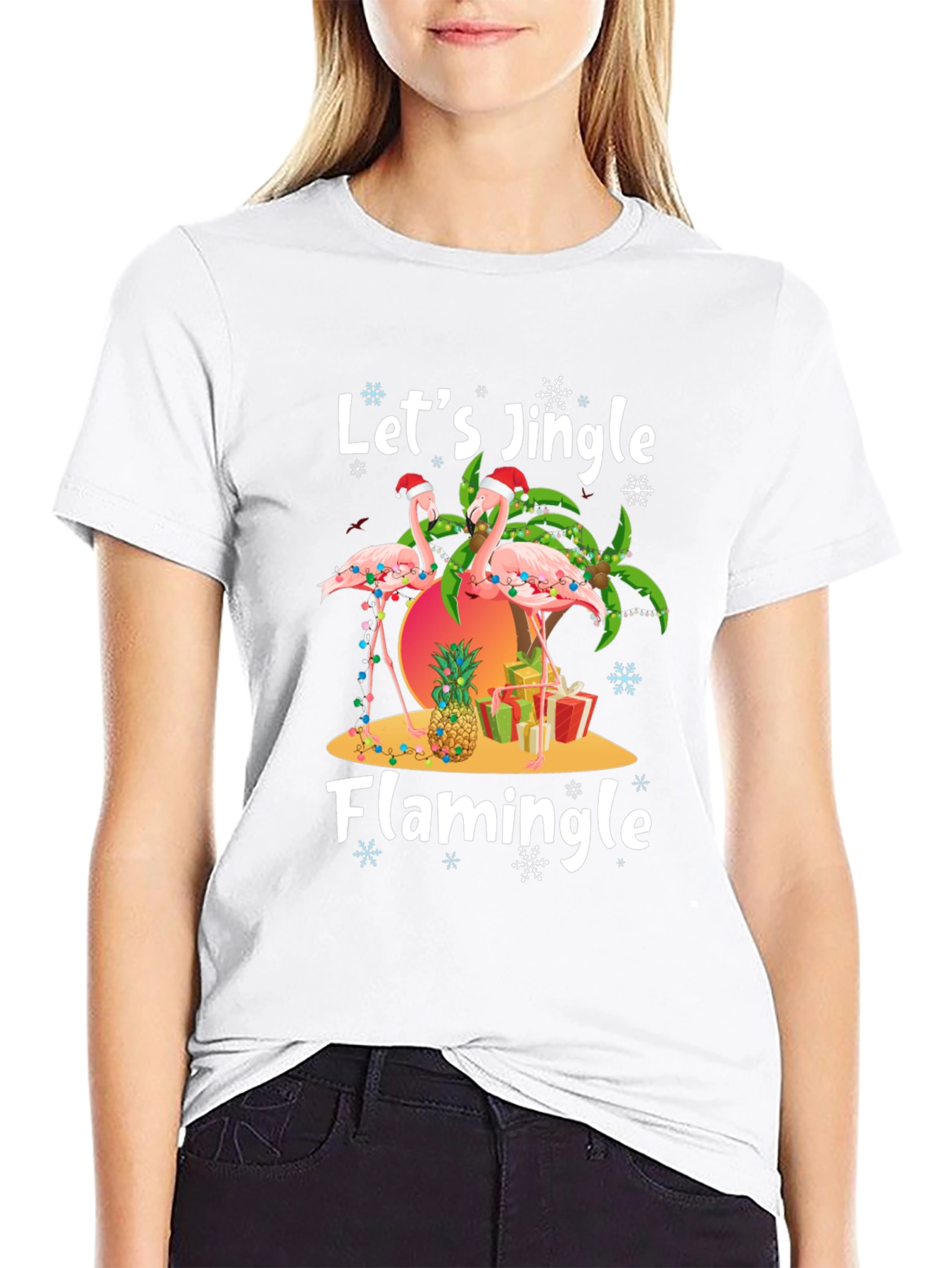 Christmas Flamingo T-Shirt - Jingle & Flamingle!