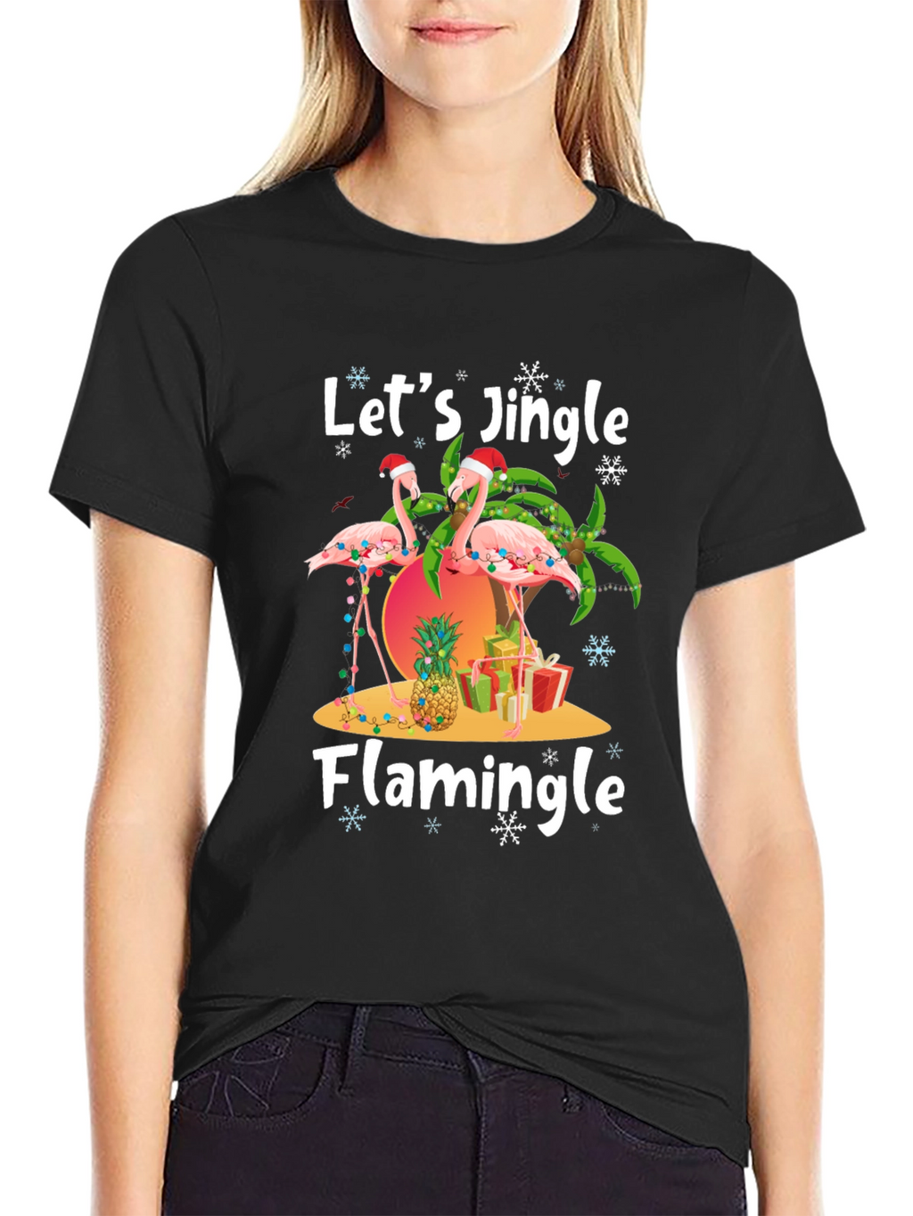 Christmas Flamingo T-Shirt - Jingle & Flamingle!