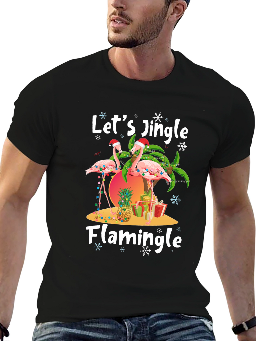 Christmas Flamingo T-Shirt - Jingle & Flamingle!