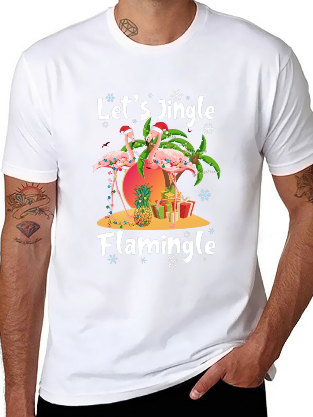 Christmas Flamingo T-Shirt - Jingle & Flamingle!