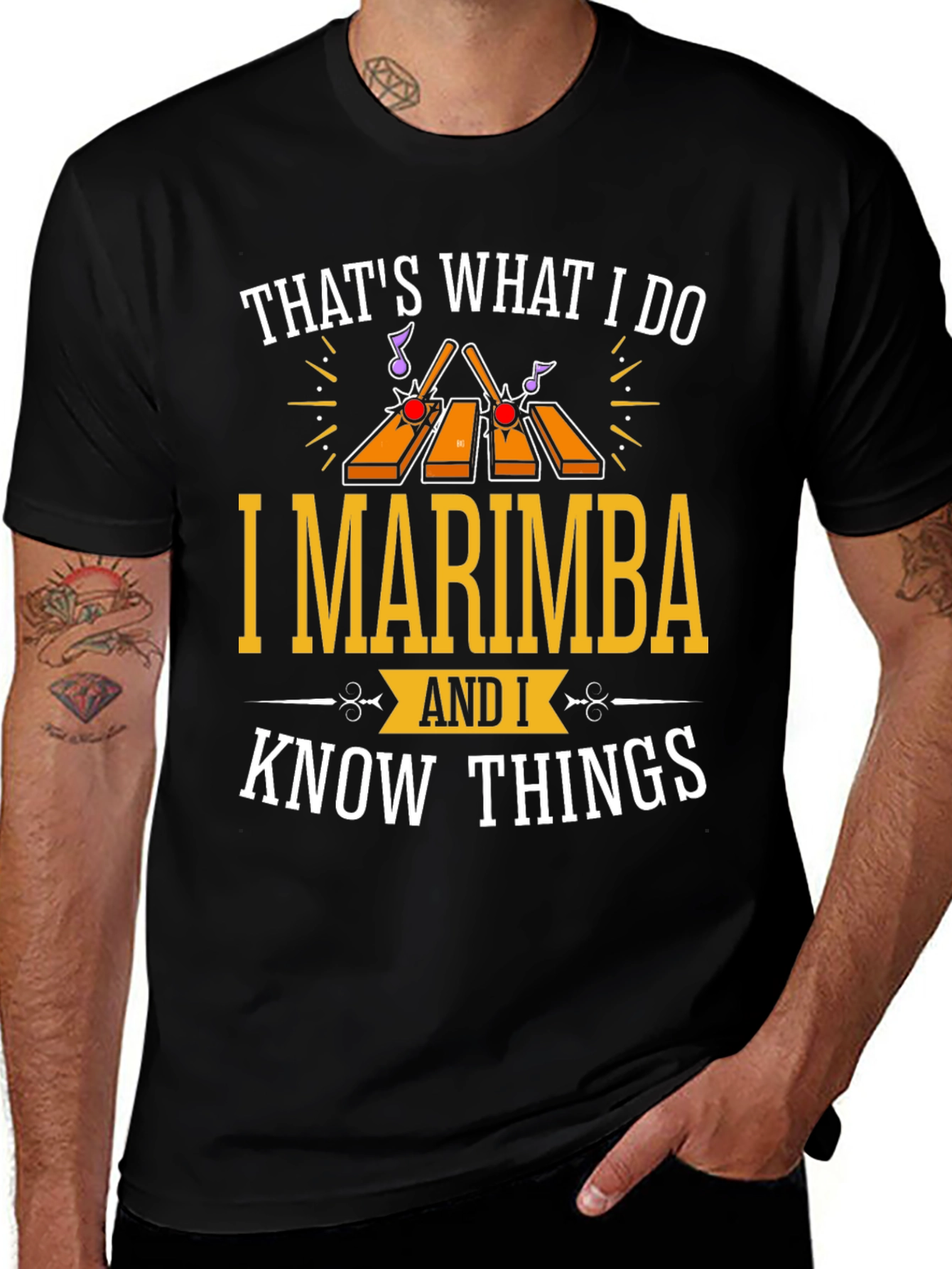 Marimba Musician T-Shirt: Thats What I Do I Marimba and I Know Things!