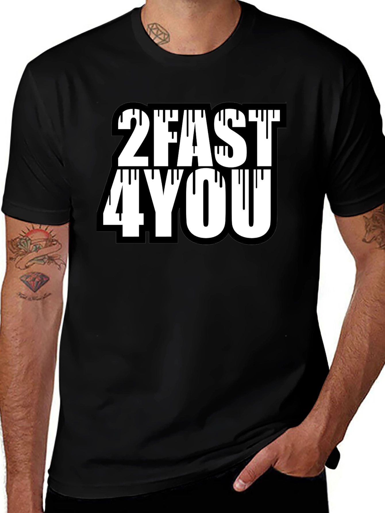 2Fast4You Graphic Tee - Mens Black T-Shirt