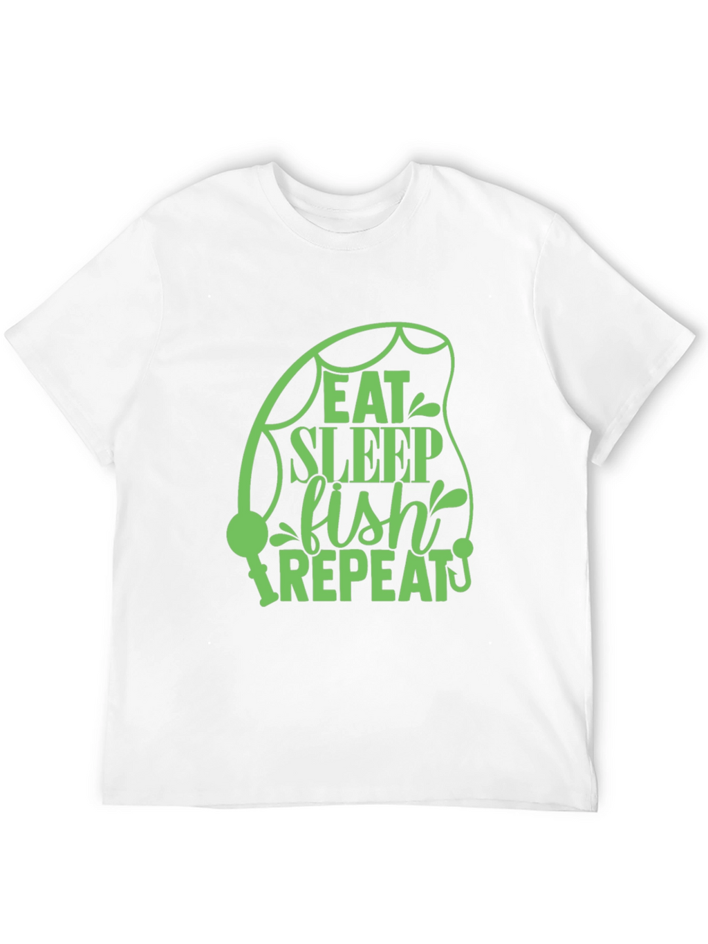 Eat Sleep Fish Repeat Black T-Shirt