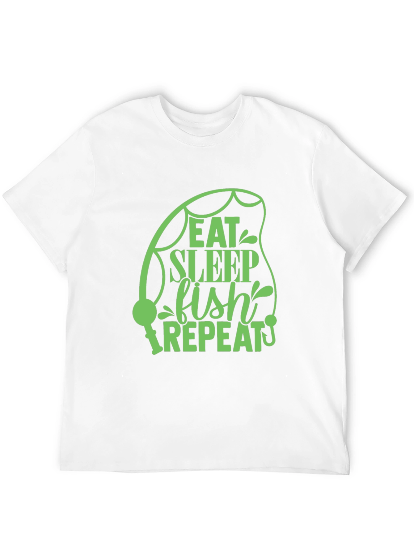 Eat Sleep Fish Repeat Black T-Shirt