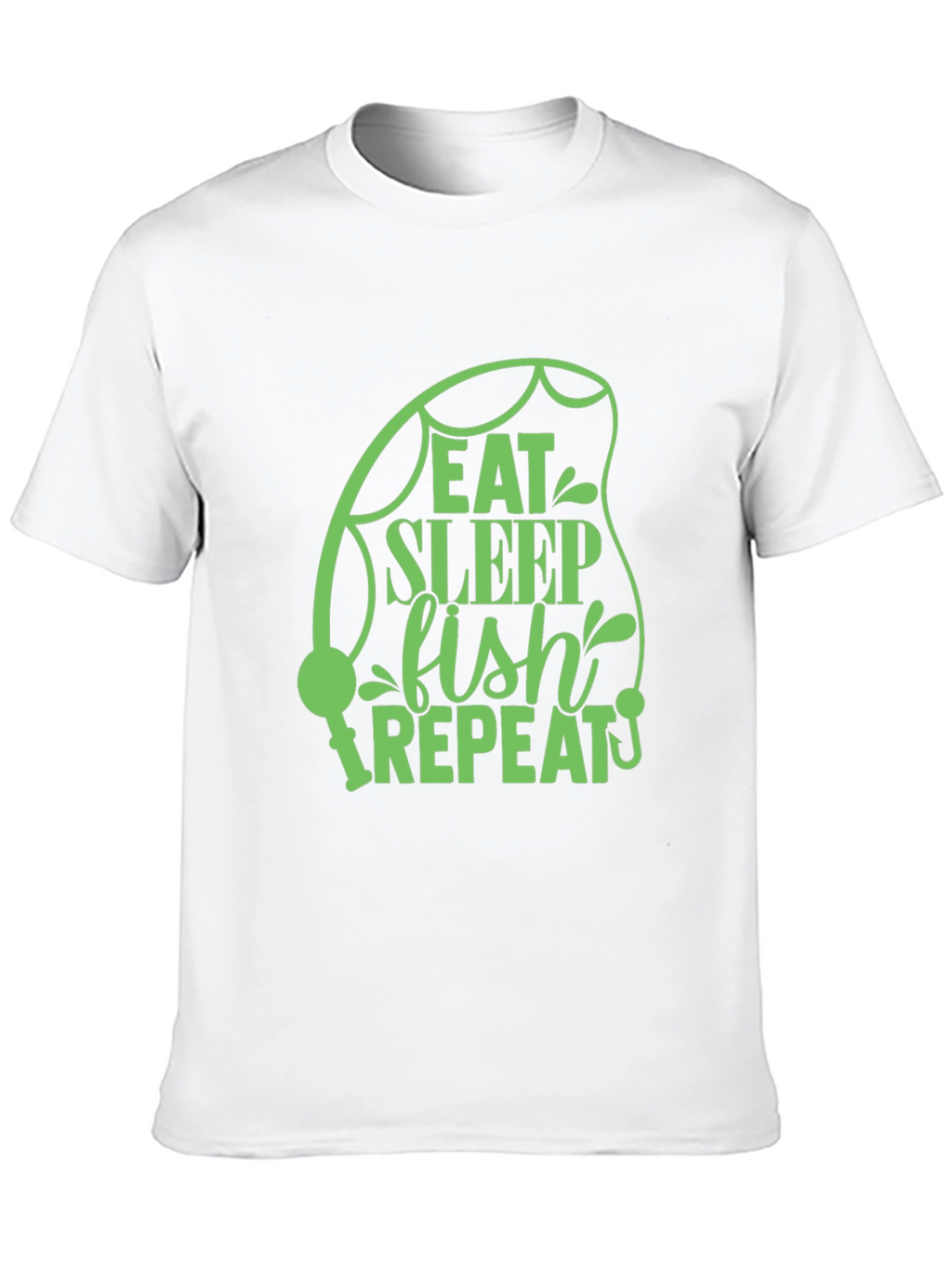 Eat Sleep Fish Repeat Black T-Shirt