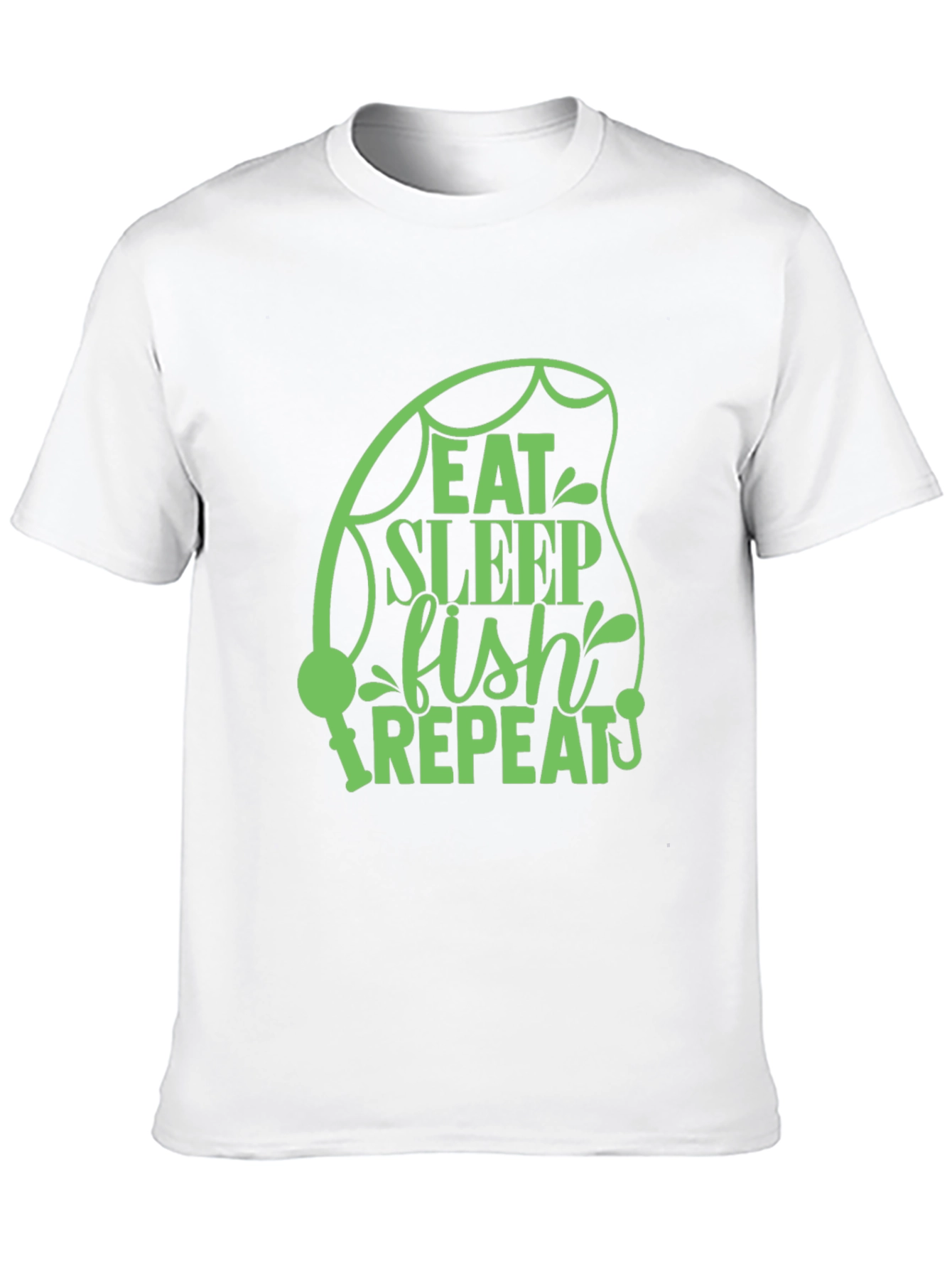 Eat Sleep Fish Repeat Black T-Shirt