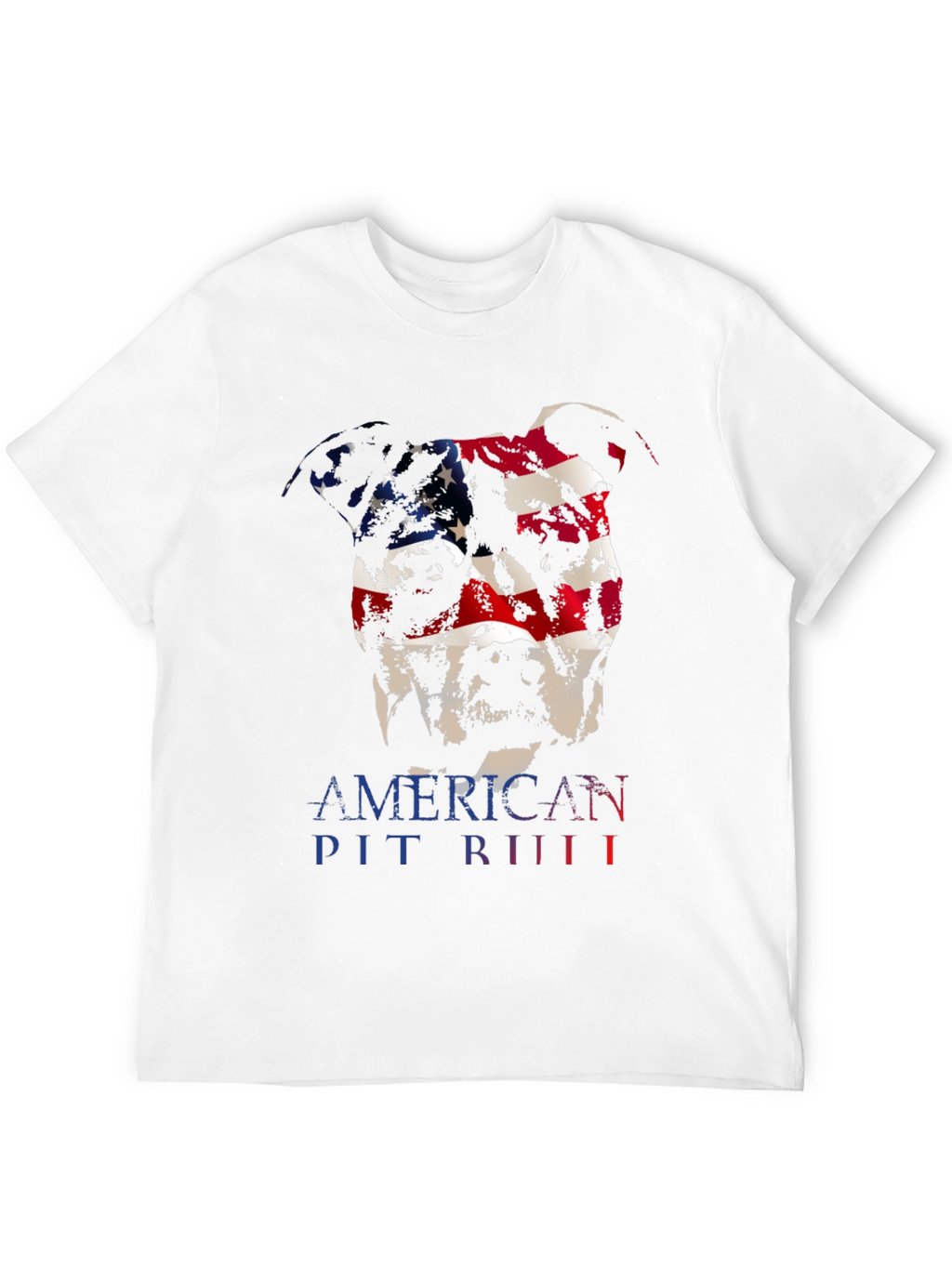 American Pit Bull Dog T-Shirt - USA Flag Design