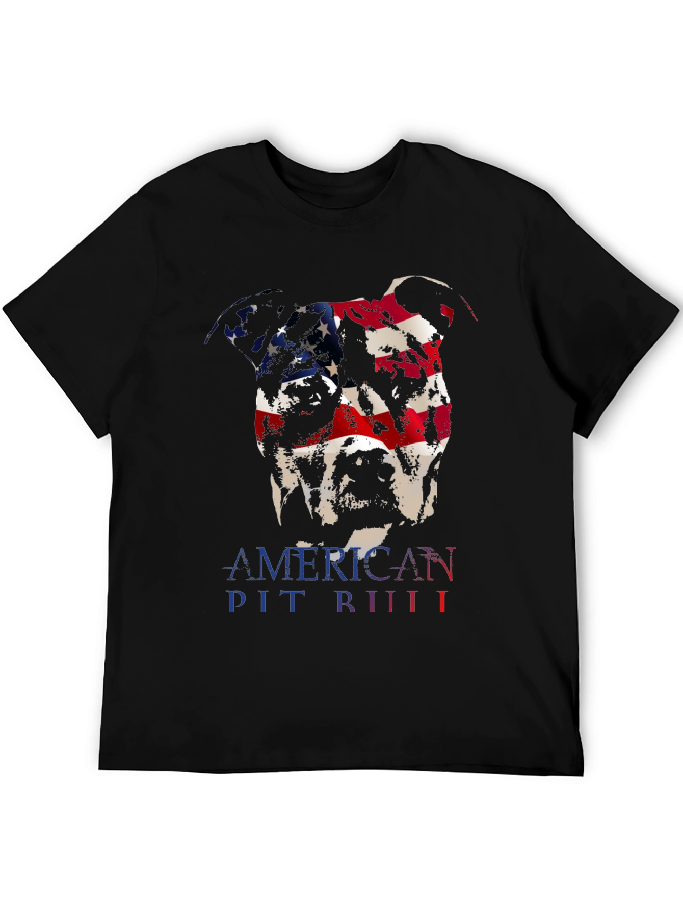 American Pit Bull Dog T-Shirt - USA Flag Design