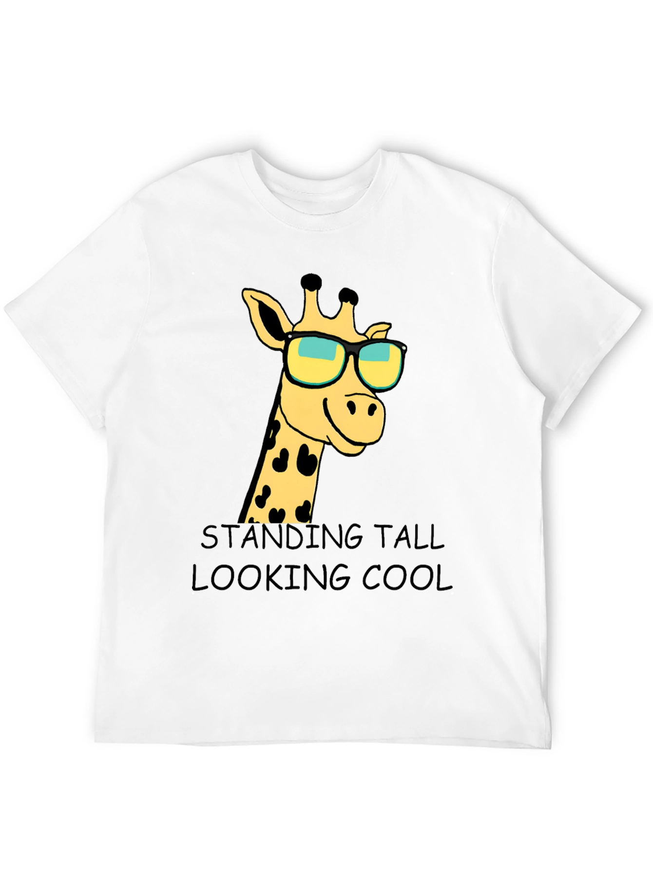 Giraffe Sunglasses Graphic T-Shirt: Standing Tall Looking Cool