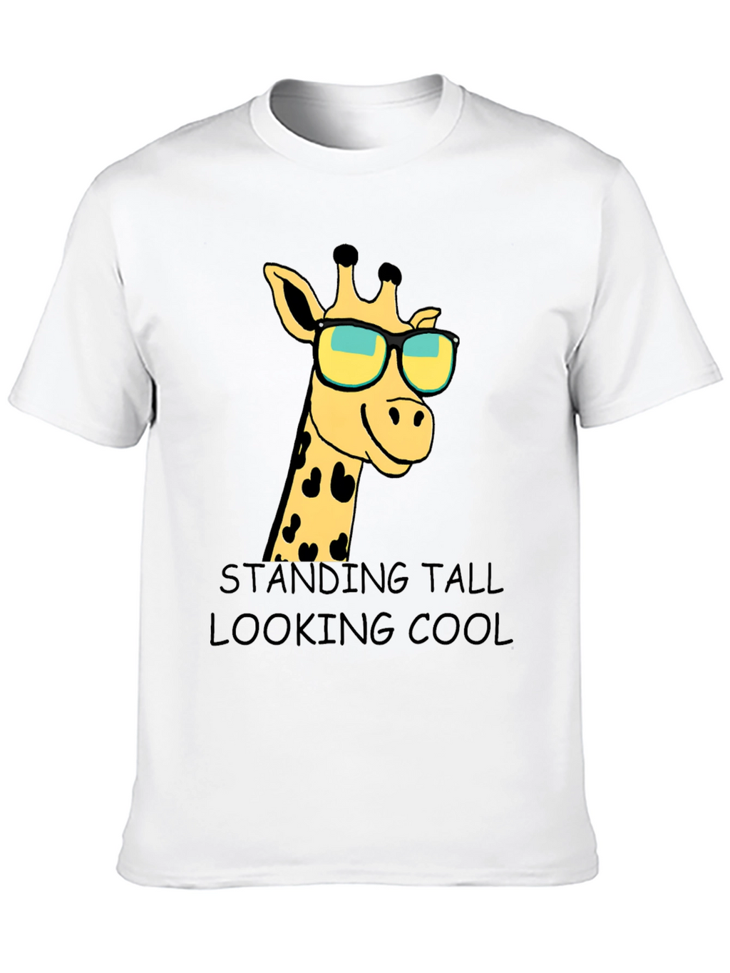 Giraffe Sunglasses Graphic T-Shirt: Standing Tall Looking Cool