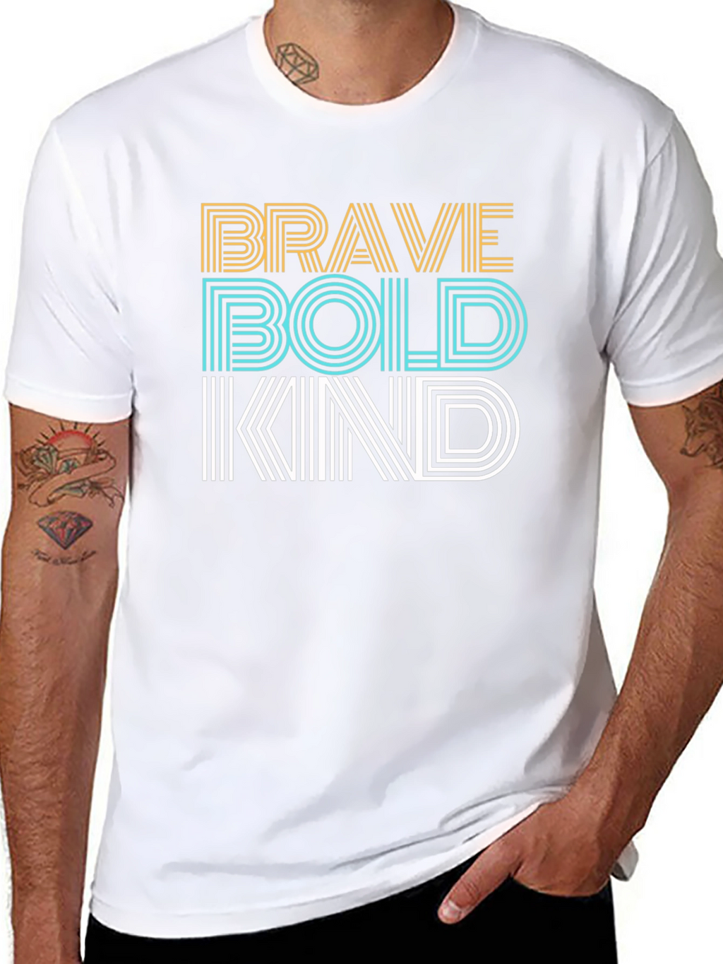 Brave Bold Kind Graphic Tee - Soft Cotton T-Shirt