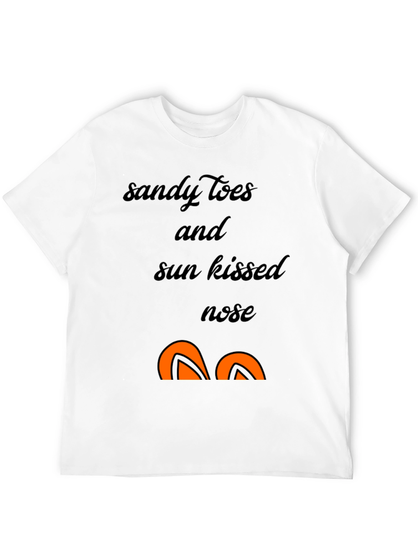 Sandy Toes Sun Kissed Nose Black Graphic T-Shirt