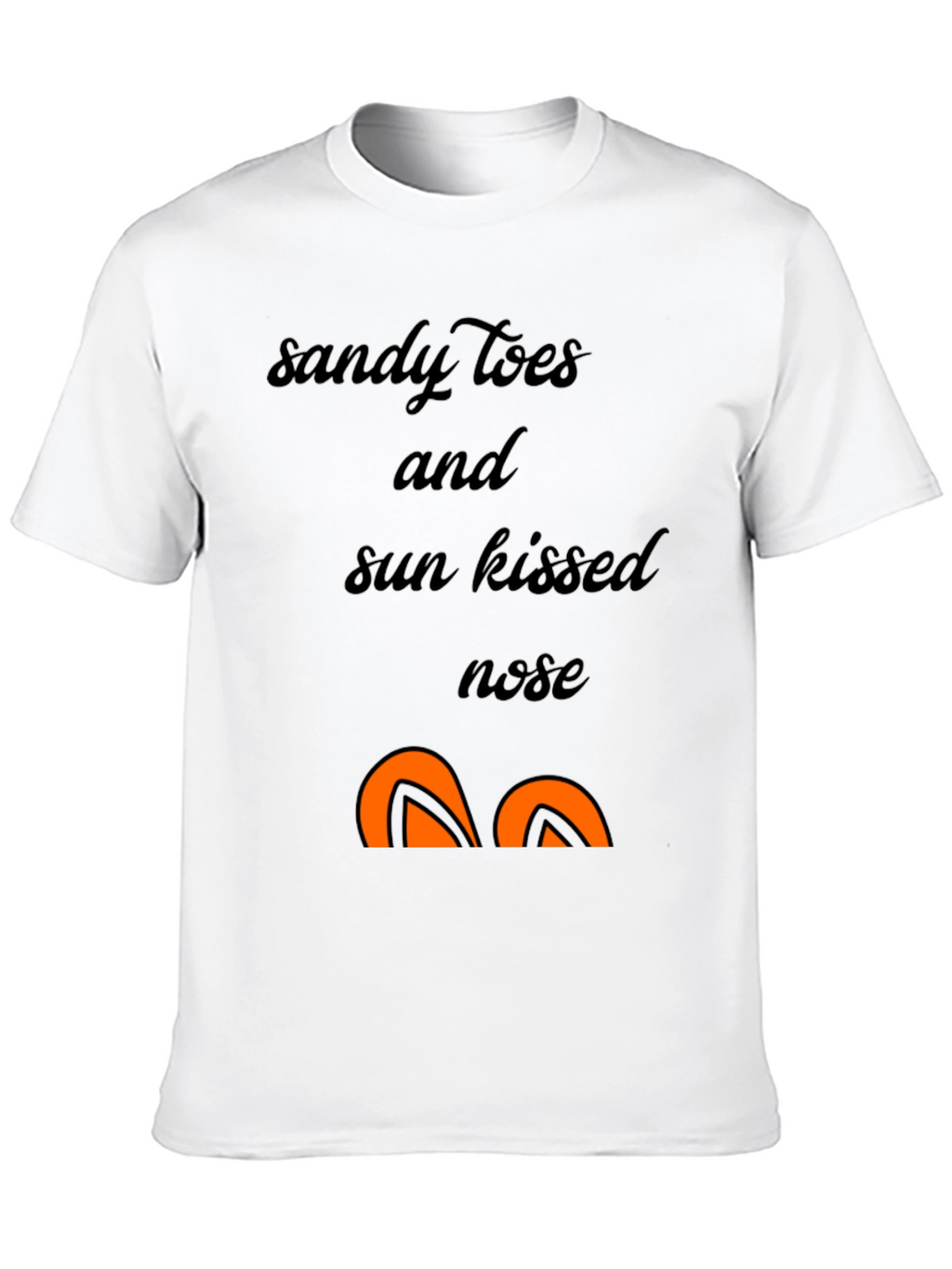 Sandy Toes Sun Kissed Nose Black Graphic T-Shirt