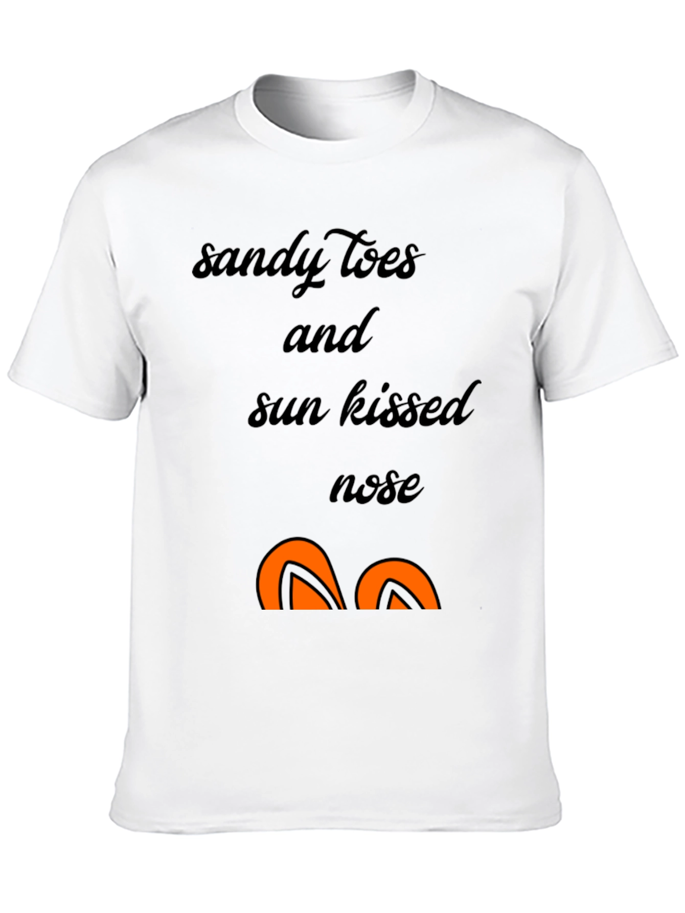 Sandy Toes Sun Kissed Nose Black Graphic T-Shirt
