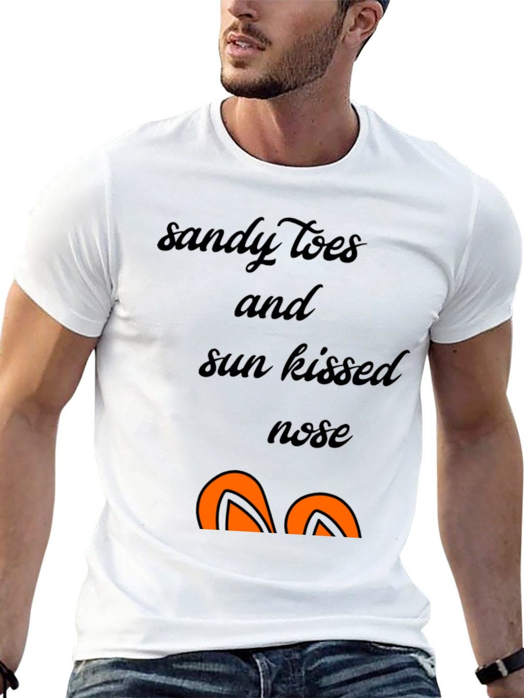Sandy Toes Sun Kissed Nose Black Graphic T-Shirt