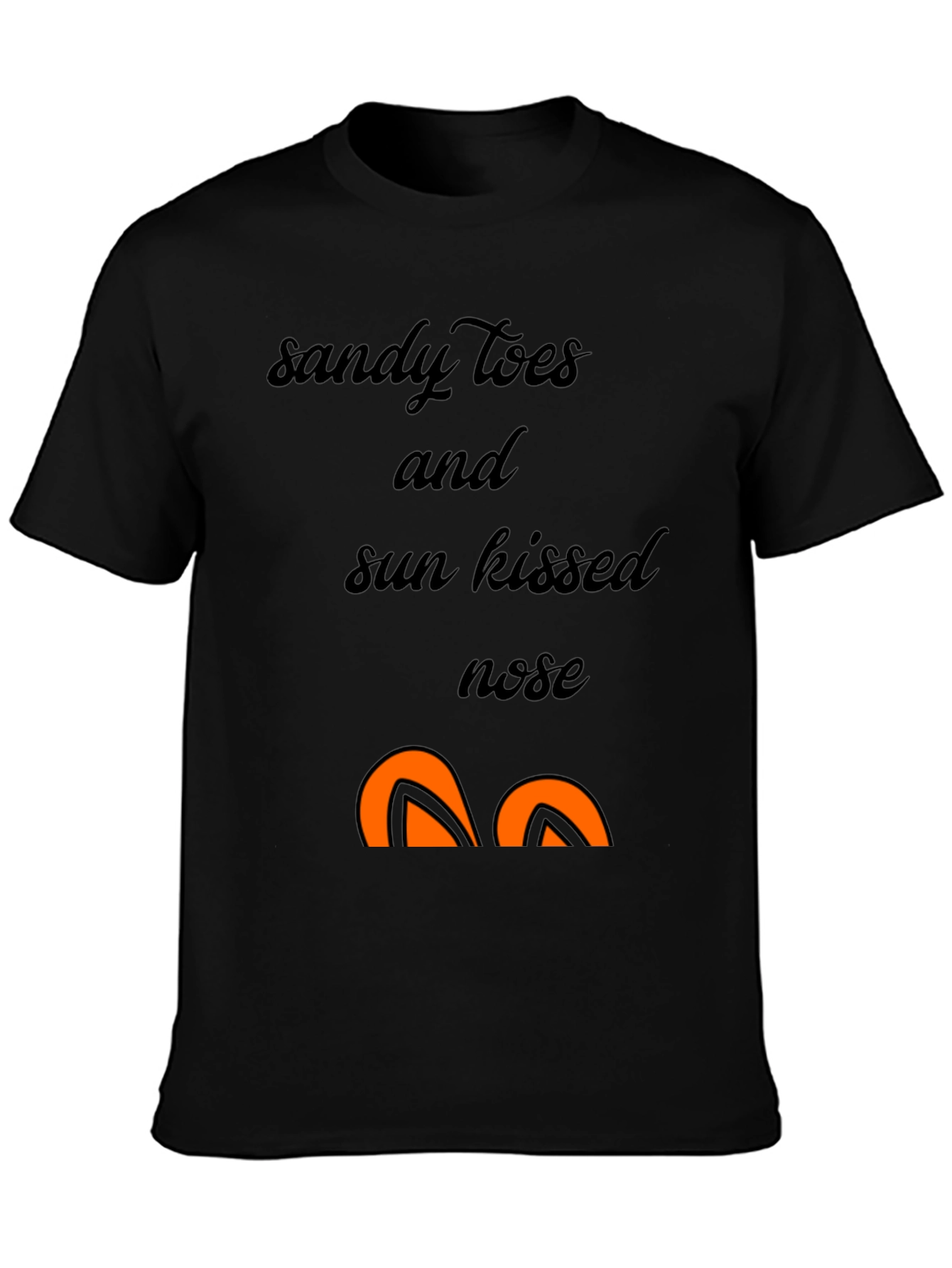 Sandy Toes Sun Kissed Nose Black Graphic T-Shirt