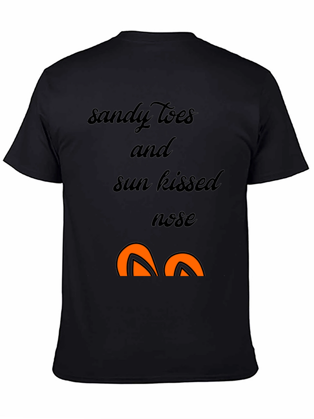 Sandy Toes Sun Kissed Nose Black Graphic T-Shirt