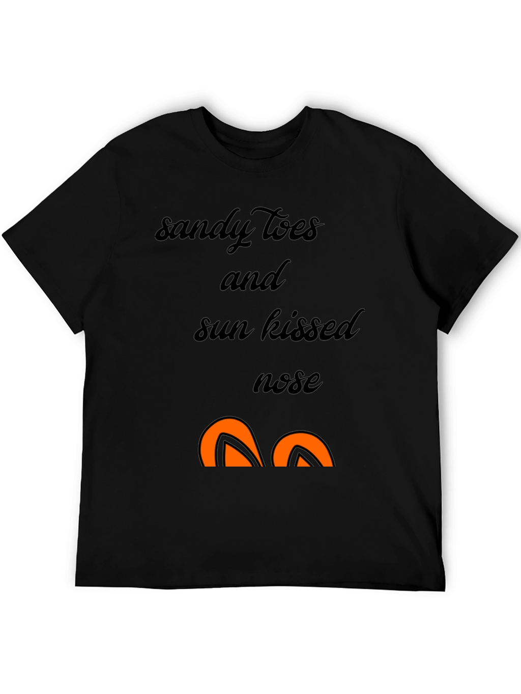 Sandy Toes Sun Kissed Nose Black Graphic T-Shirt