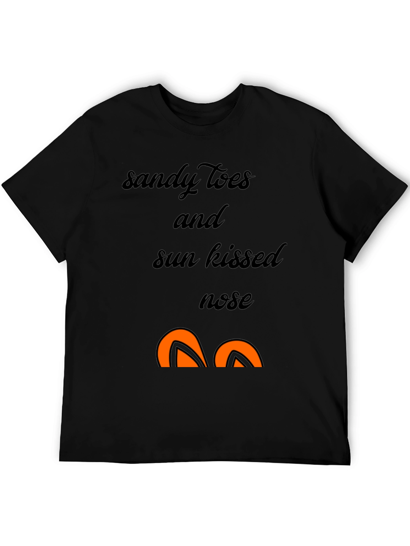 Sandy Toes Sun Kissed Nose Black Graphic T-Shirt