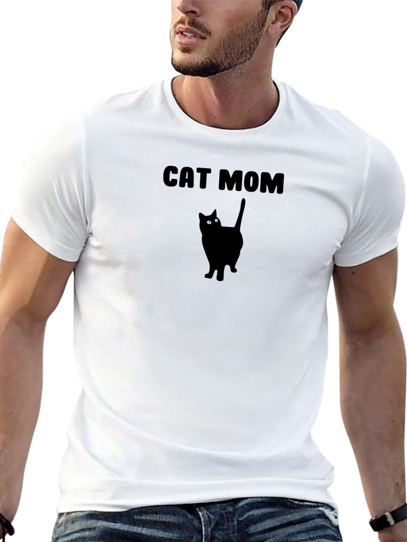 Cat Mom T-Shirt - Black Cat Silhouette