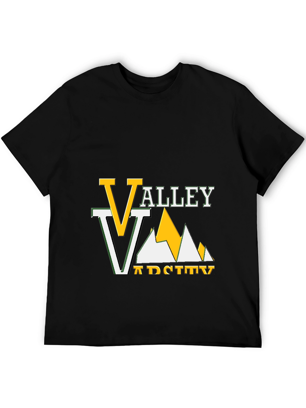 Valley Varsity Graphic Tee - Black Cotton T-Shirt