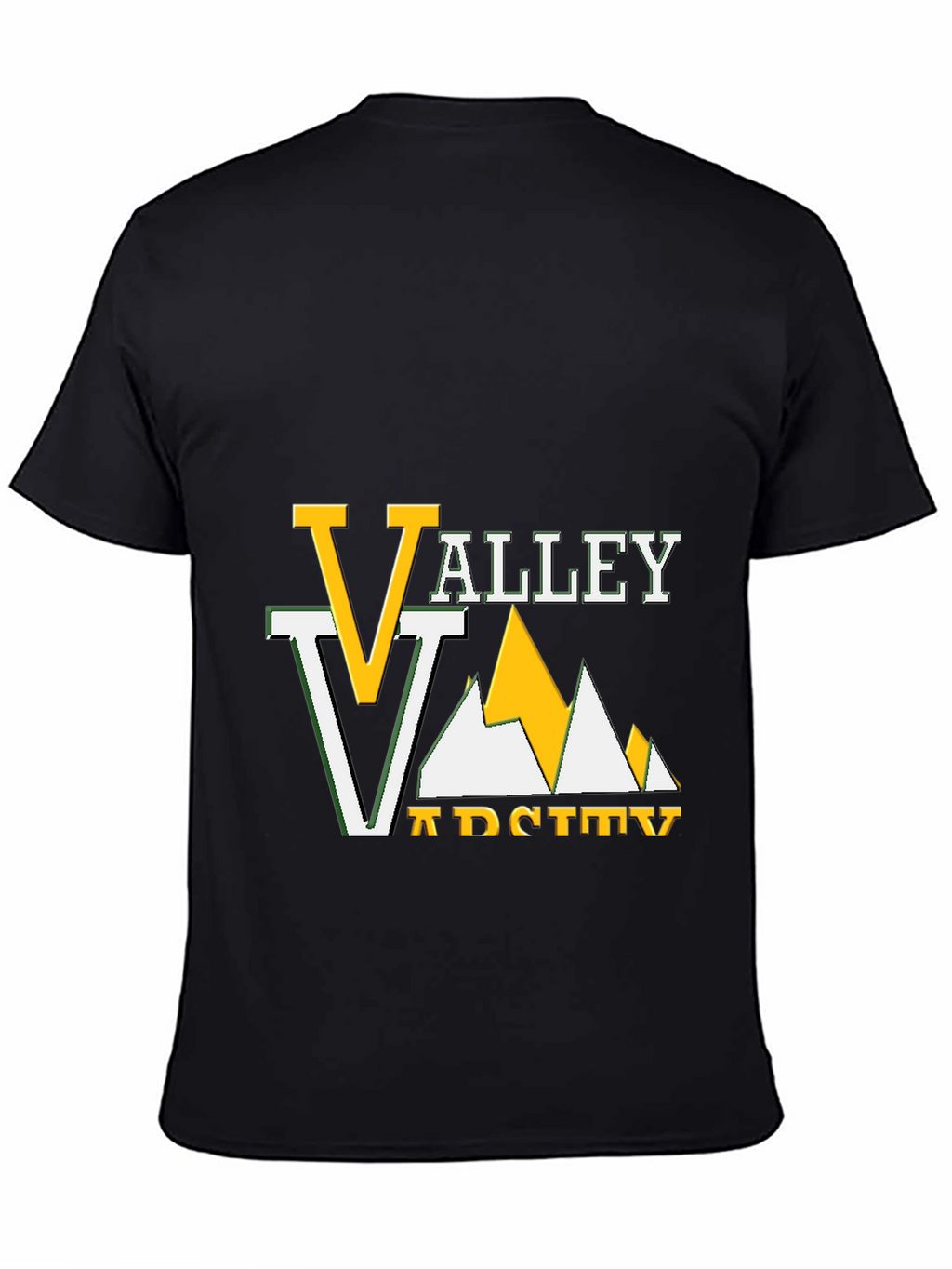 Valley Varsity Graphic Tee - Black Cotton T-Shirt