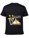 Valley Varsity Graphic Tee - Black Cotton T-Shirt