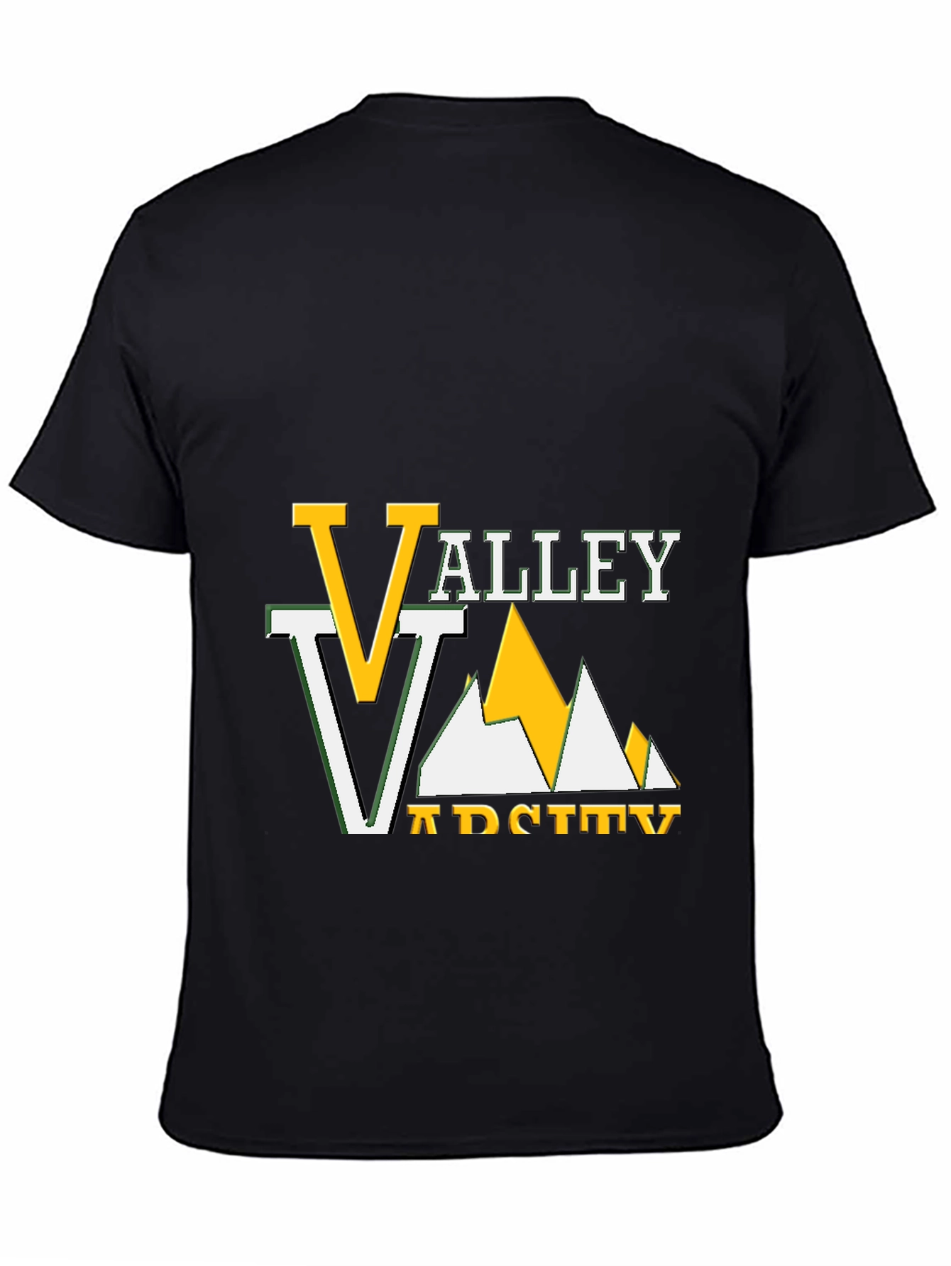 Valley Varsity Graphic Tee - Black Cotton T-Shirt