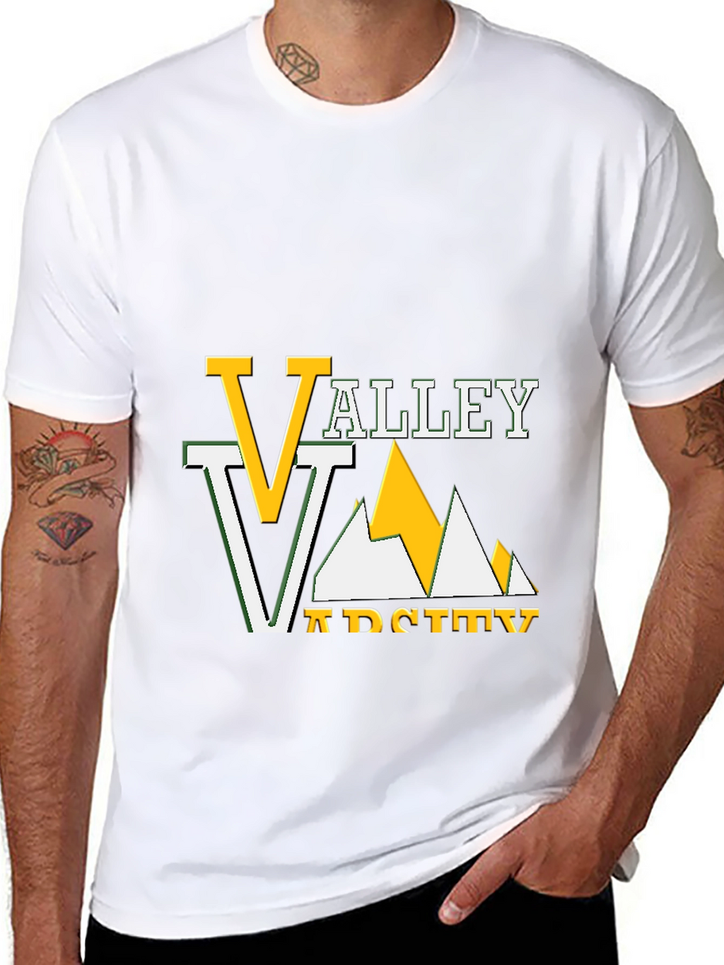 Valley Varsity Graphic Tee - Black Cotton T-Shirt