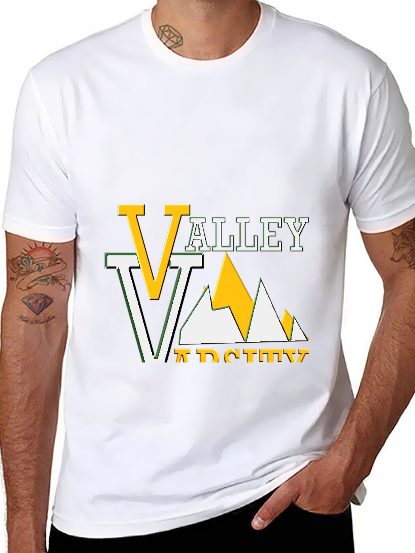 Valley Varsity Graphic Tee - Black Cotton T-Shirt