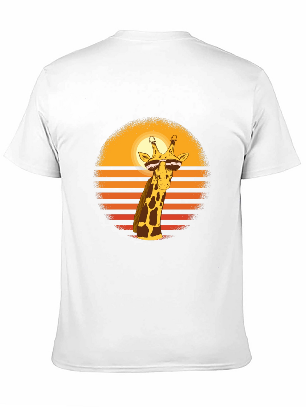 Cool Giraffe Sunset Graphic Tee - Black Cotton Blend